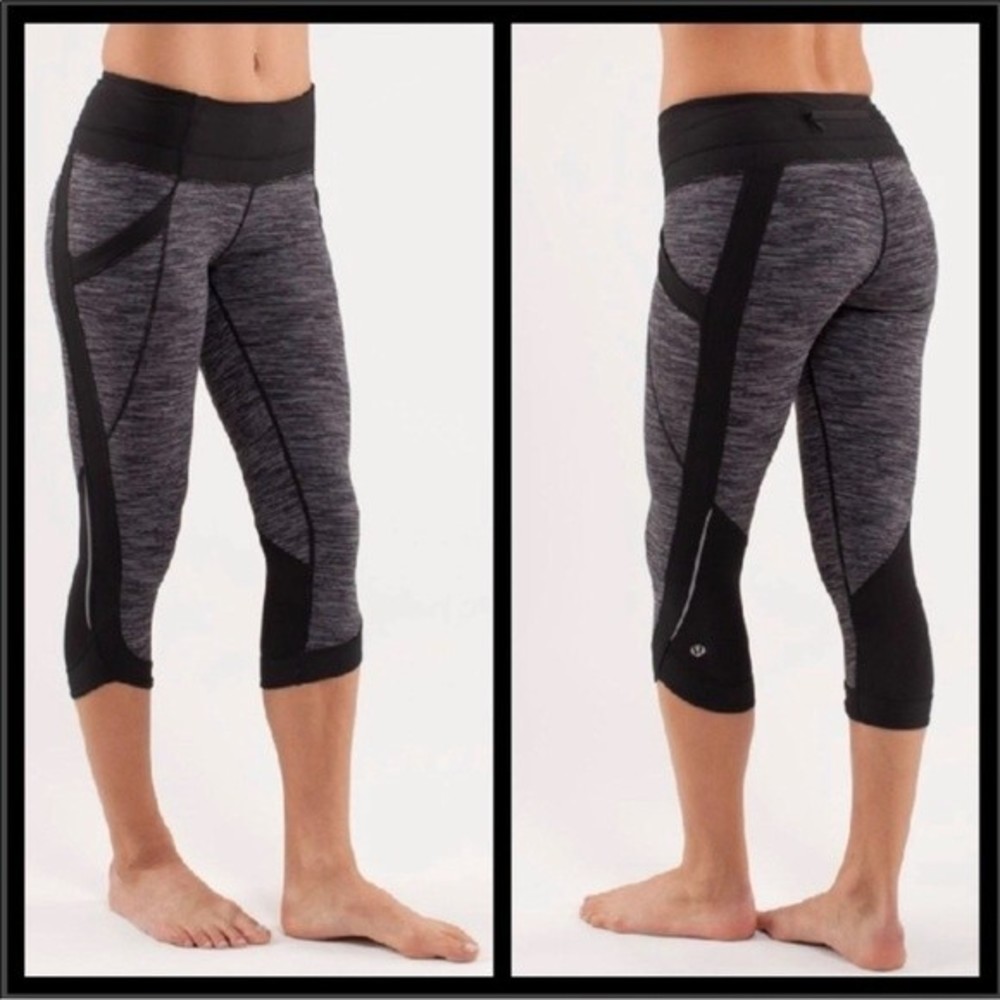 Lululemon Run: Chase Me Crop Space Grey Sz 6